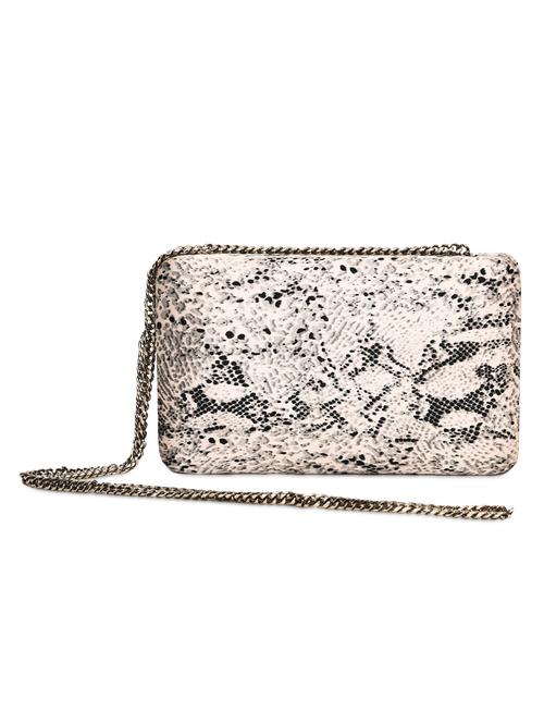 grey snakeskin print box clutch - 9963974 - Very Small Image - 1