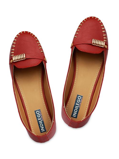 red leatherette loafer - 9964430 - Very Small Image - 1