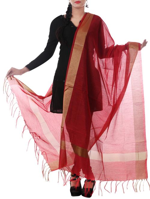 banarasi solid zari border dupatta from zain textiles - 9973112 - Very Small Image - 1