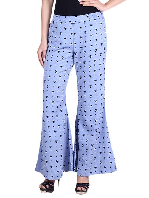 blue printed palazzos - 9973673 - Very Small Image - 1
