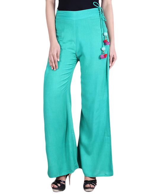green cotton palazzos - 9973674 - Very Small Image - 1