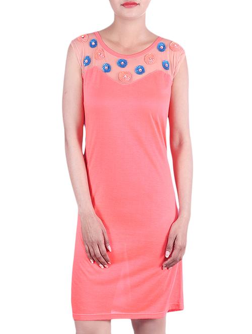 neon pink net dress - 9973703 - Very Small Image - 1
