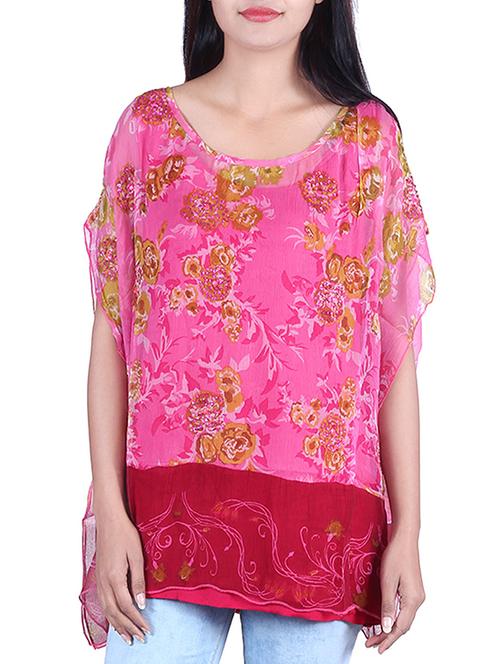 pink chiffon kaftan - 9973753 - Very Small Image - 1