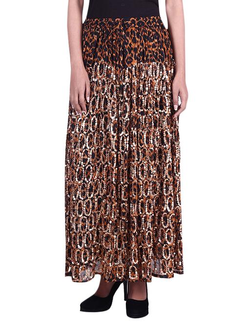 black,brown chiffon skirts - 9973769 - Very Small Image - 1