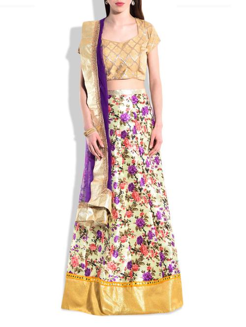 multi colored silk lehenga - 9977637 - Very Small Image - 1