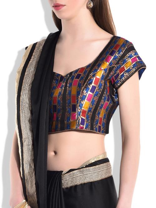 multi colored brocade fabric blouse - 9977651 - Very Small Image - 1
