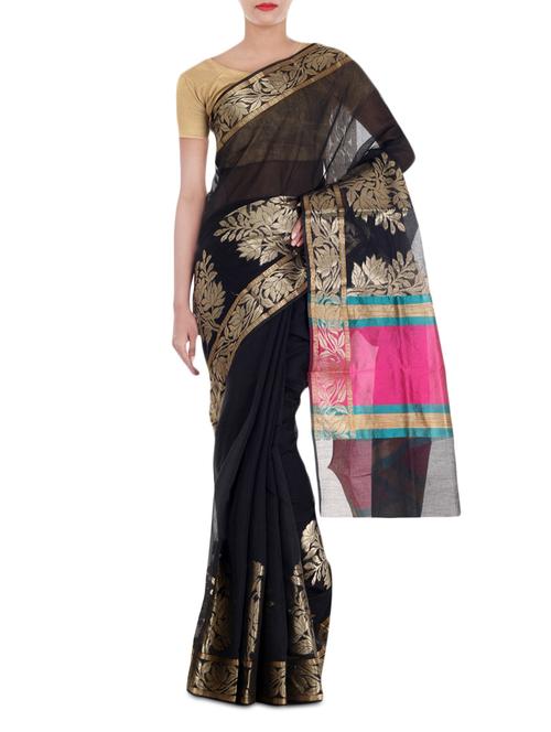 black supernet saree - 9977732 - Very Small Image - 1