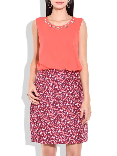 multi colored rayon blouson dress - 9979059 - Very Small Image - 1