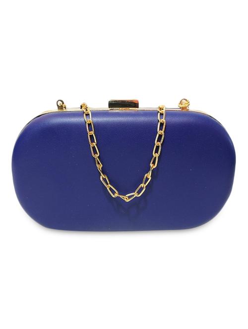 blue leatherette clutch - 9994545 - Very Small Image - 1