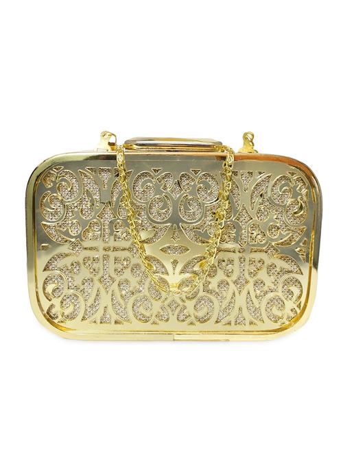 beaulah ravva gold shimmer leatherette clutch - 9994552 - Very Small Image - 1