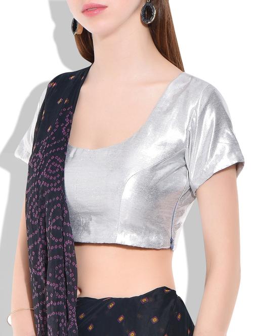 silver silk blend, shimmer blouse - 9998834 - Very Small Image - 1