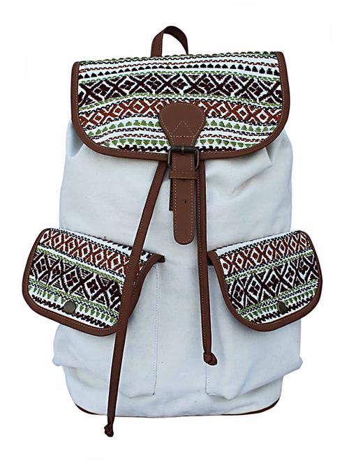 white canvas bagpack - 10003276 - Very Small Image - 1