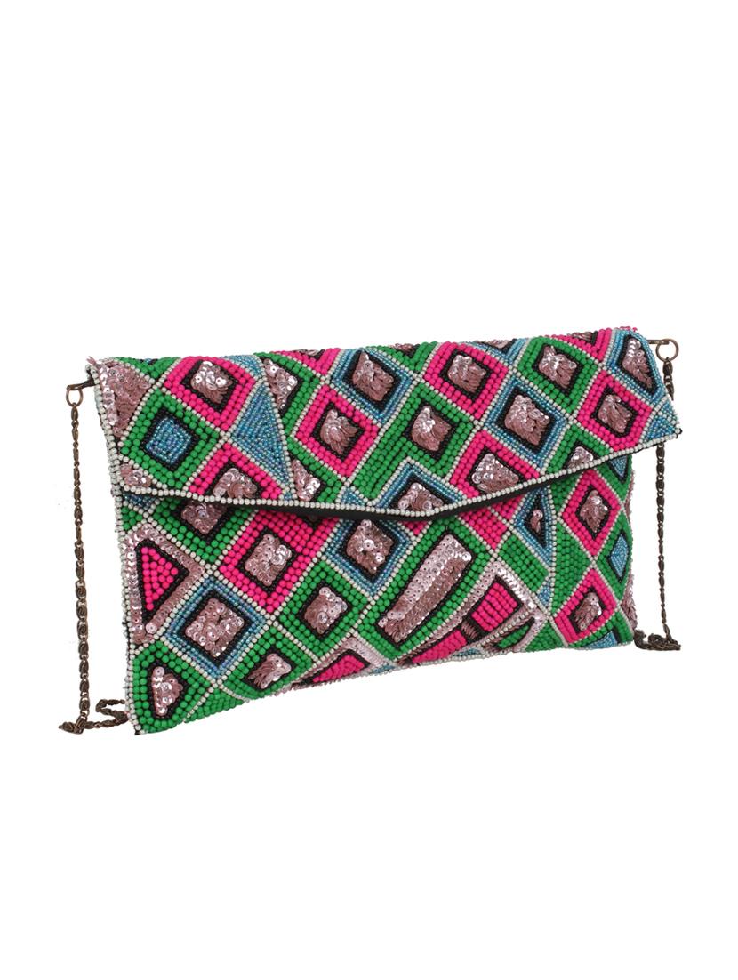 multi-colored bead clutch - 10008125 - Standard Image - 4