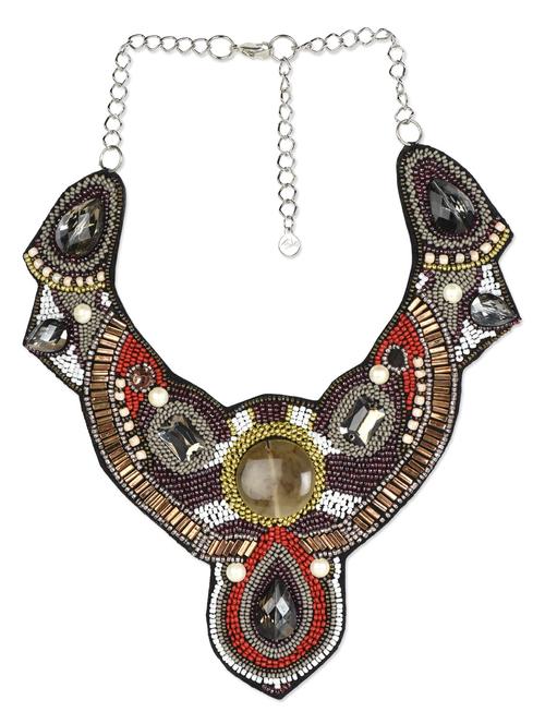multi colour beads & stones neckpiece - 1004655 - Very Small Image - 1