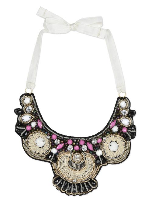 multi colour beads & stones neckpiece - 1004657 - Very Small Image - 1