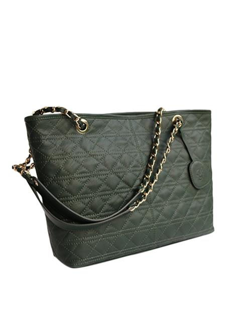 solid olive quilted leather handbag - 10048731 - Very Small Image - 1