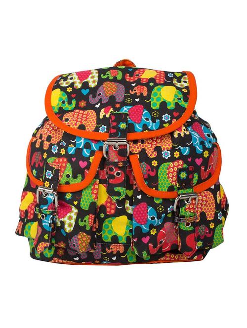 multi colored canvas graphic printed backpack - 10052337 - Very Small Image - 1