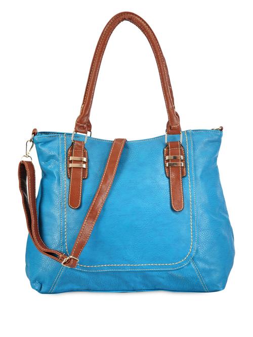 Blue faux leather handbag - 1007060 - Very Small Image - 1