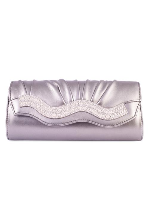 Silver Color Party Stone Sling Clutch - 1007071 - Very Small Image - 1