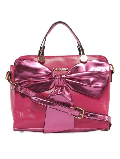 shiny pink bow pink handbag - 1009025 - Very Small Image - 1