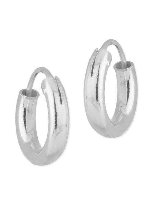 pipe shaped Sterling Silver Hoop Earrings - 1010074 - Very Small Image - 1