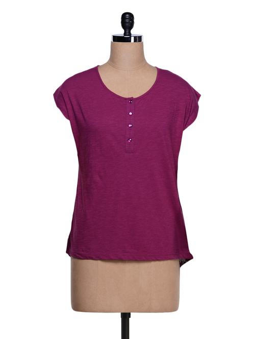 purple cotton aztec printed top - 1012915 - Very Small Image - 1