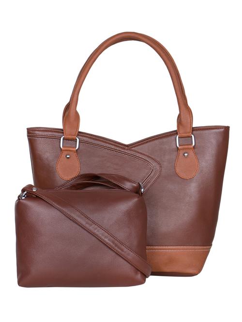 brown leatherette handbag with pouch - 10135715 - Very Small Image - 1