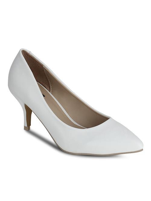 white synthetic slip on pumps - 10145245 - Very Small Image - 1