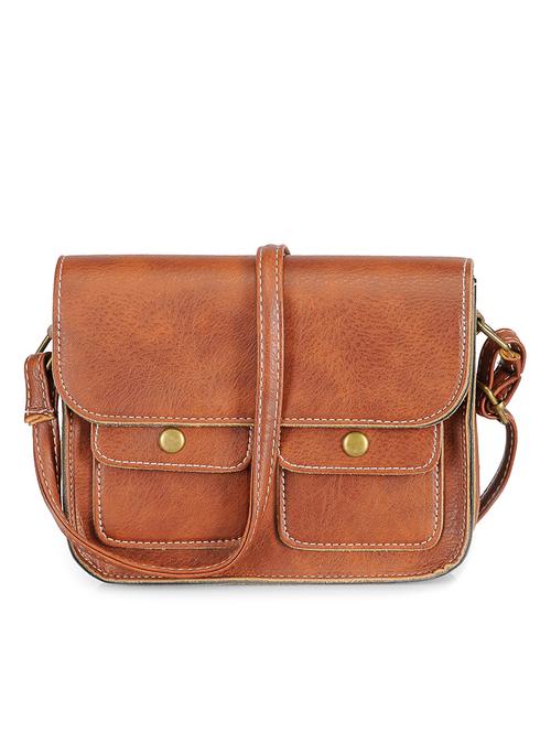 brown leatherette satchel - 10163650 - Very Small Image - 1