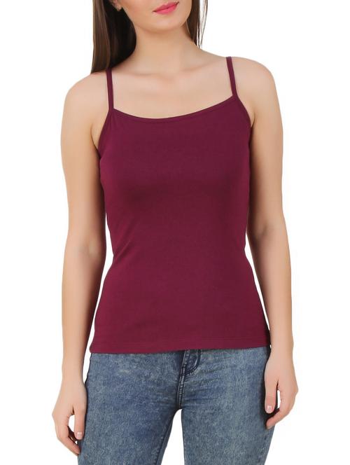 maroon cotton blend top - 10193793 - Very Small Image - 1