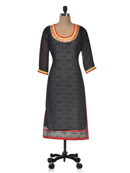 double layered georgette kurta - 1021050 - Very Small Image - 1