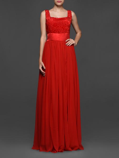 Solid Red Maxi Dress - 1025111 - Very Small Image - 1