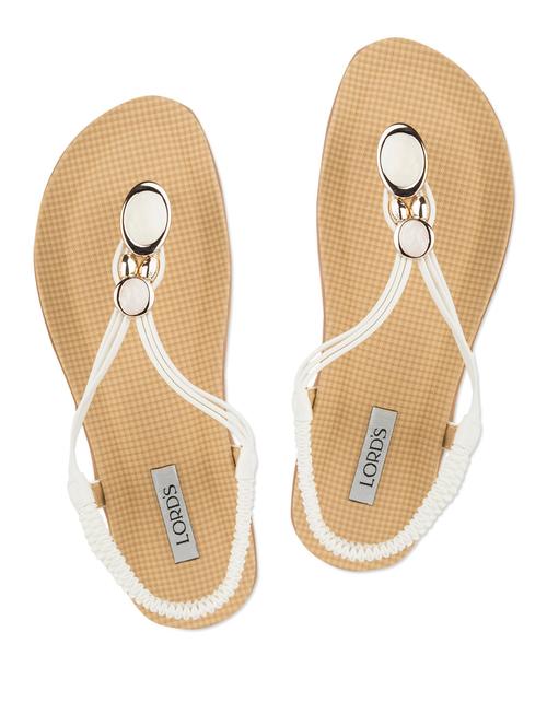 white leatherette flat sandals - 1026440 - Very Small Image - 1