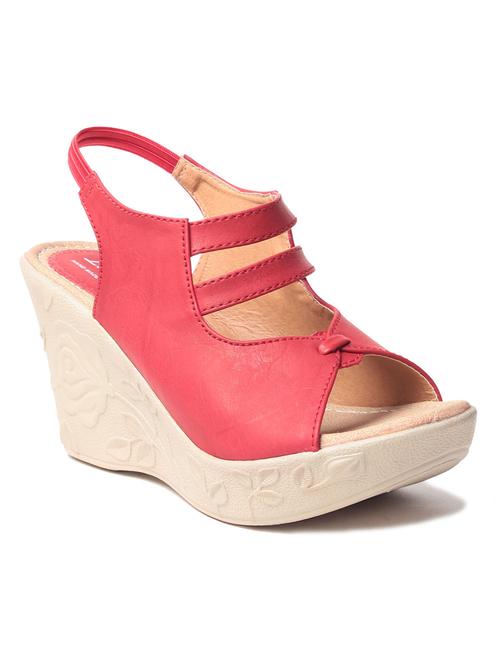 red leatherette wedge - 10277314 - Very Small Image - 1