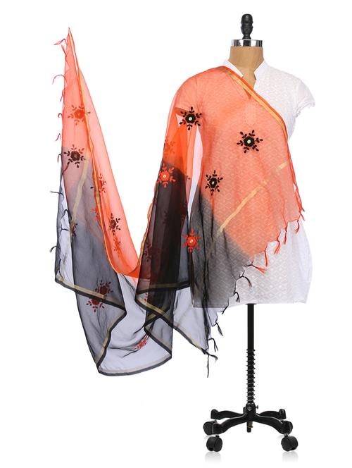 mirror embroidered shaded tissue dupatta - 1027819 - Very Small Image - 1