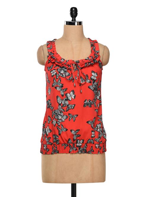 sleeveless polycrepe top - 1029970 - Very Small Image - 1