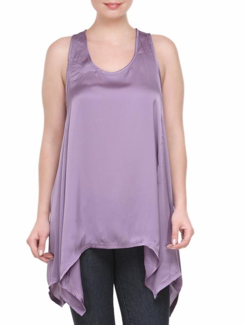 sleeveless satin asymmetrical tunic - 1030136 - Very Small Image - 1