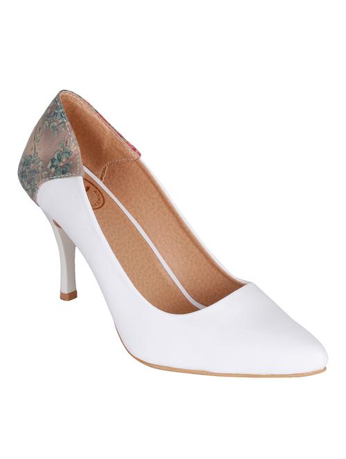 white leatherette pumps - 10301780 - Very Small Image - 1
