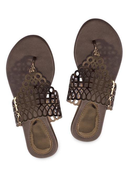 copper cutwork flat sandals - 1042514 - Very Small Image - 1
