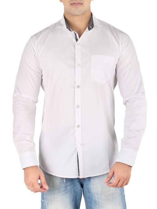 White Cotton Casual Shirt - 10449241 - Very Small Image - 1