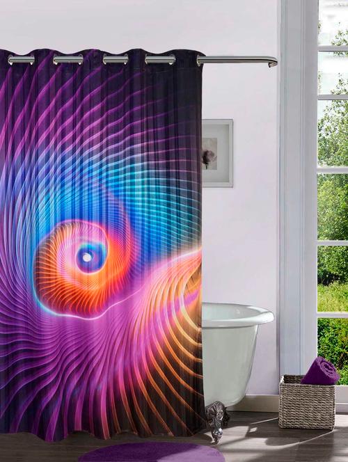 lushomes digitally printed 3d design shower curtain with 10 eyelets - 10550675 - Very Small Image - 1