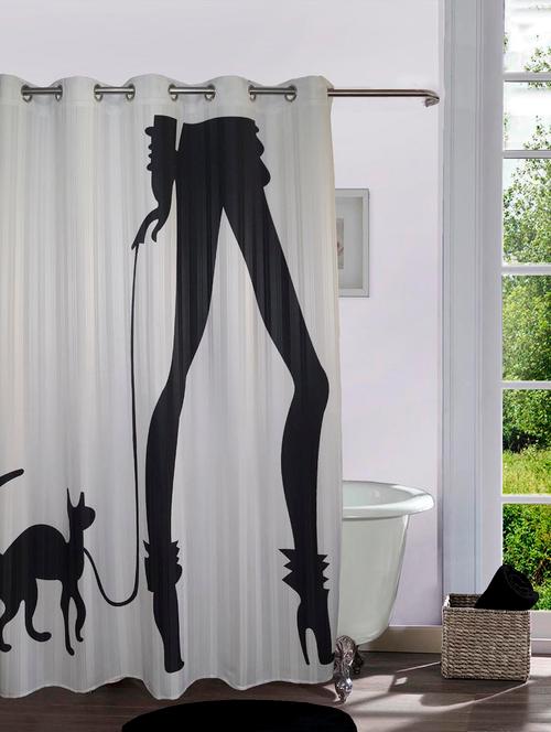 lushomes digitally printed cat woman shower curtain with 10 eyelets - 10550682 - Very Small Image - 1