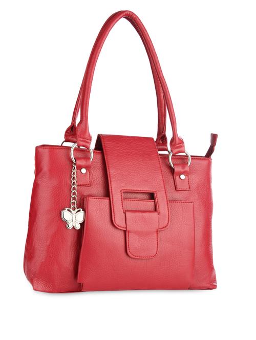 red plain solid leatherette shoulder bag - 1055660 - Very Small Image - 1