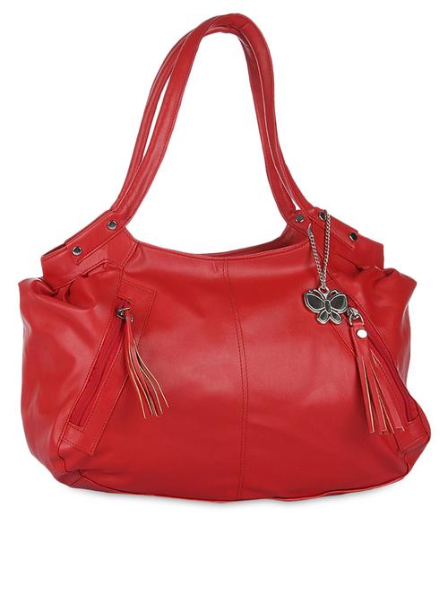 red plain solid leatherette shoulder bag - 1055706 - Very Small Image - 1