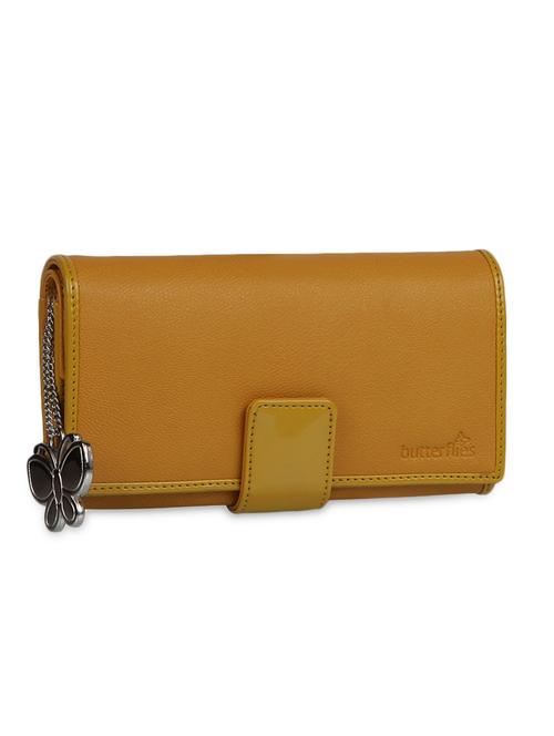yellow plain solid leatherette wallet - 1055724 - Very Small Image - 1