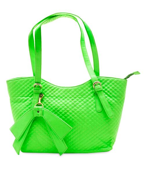 Neon green leatherette tote - 1057929 - Very Small Image - 1