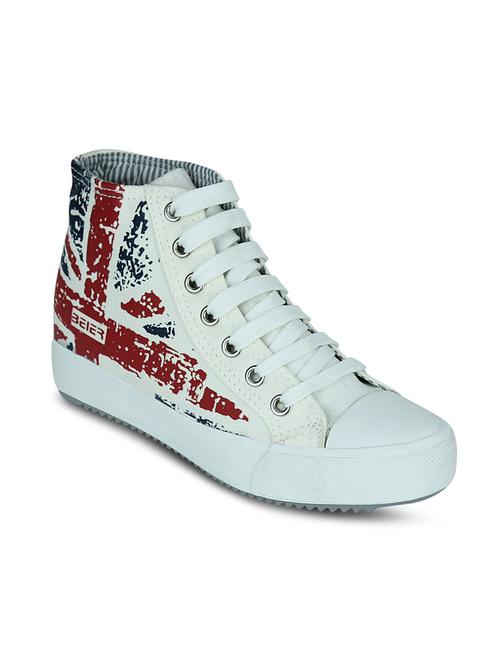 white canvas laceup sneakers - 10588851 - Very Small Image - 1