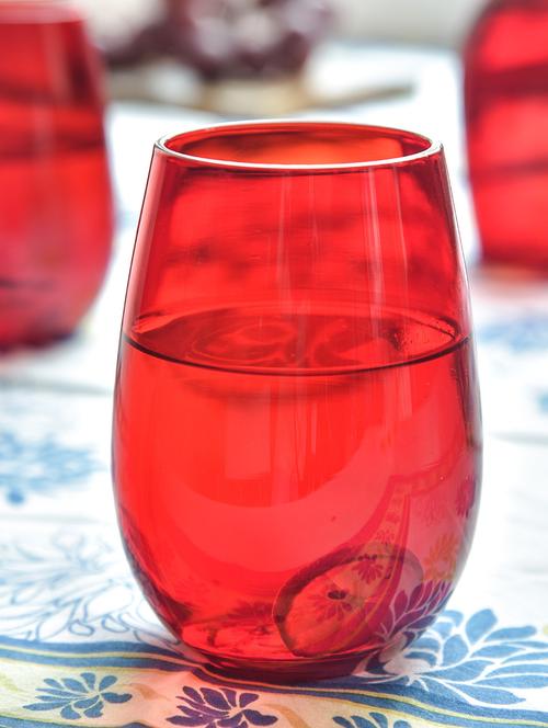 bright red glass tumbler set (6 pcs) - 1060513 - Very Small Image - 1