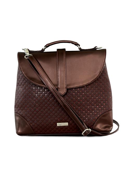 quilted metallic brown leatherette handbag - 1060547 - Very Small Image - 1