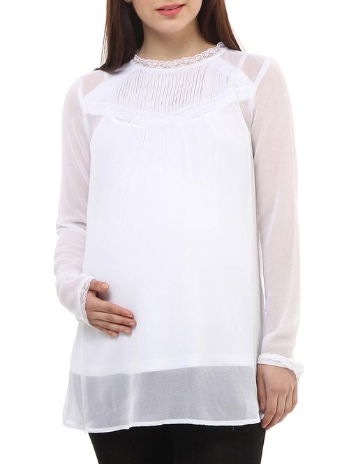white polyester maternity wear - 10645266 - Very Small Image - 1